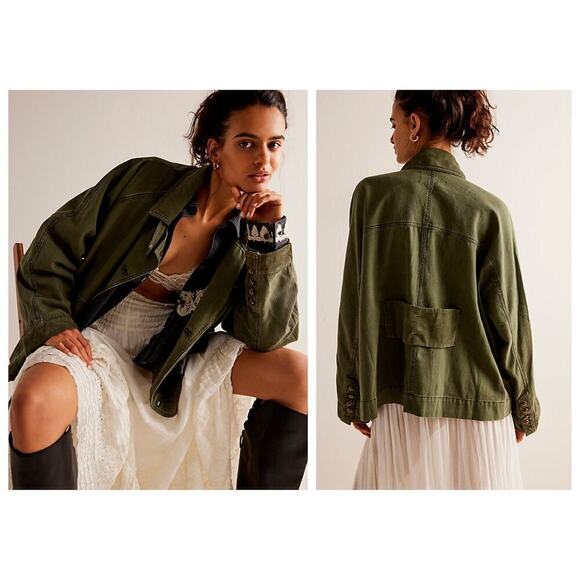 Free People Viva Surplus Double Breasted Jacket Size Small - Picture 1 of 10